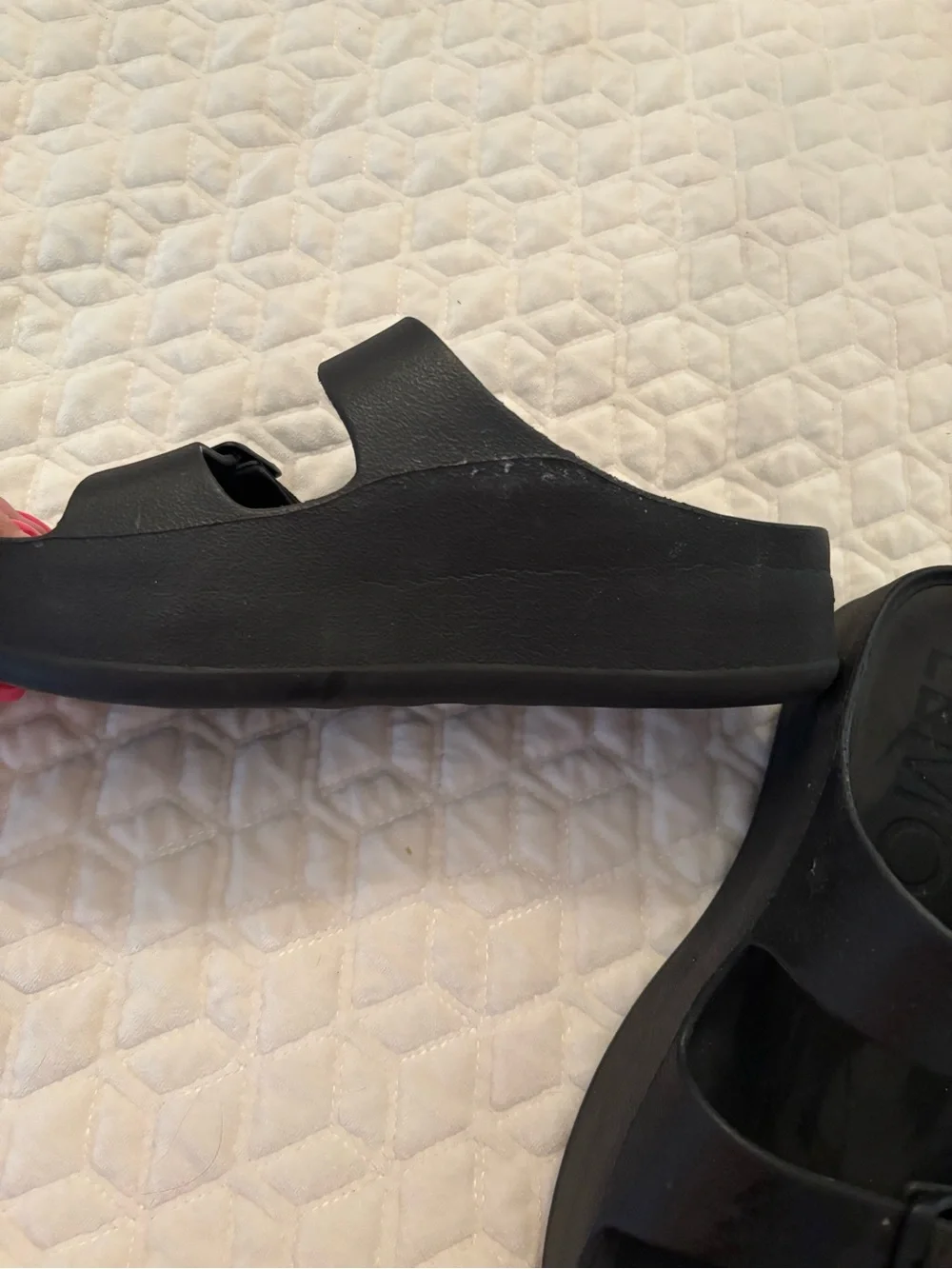 Lemon jelly’s size 8 Women’s.  Black Double-Strap Slide Sandals. Super comfy
